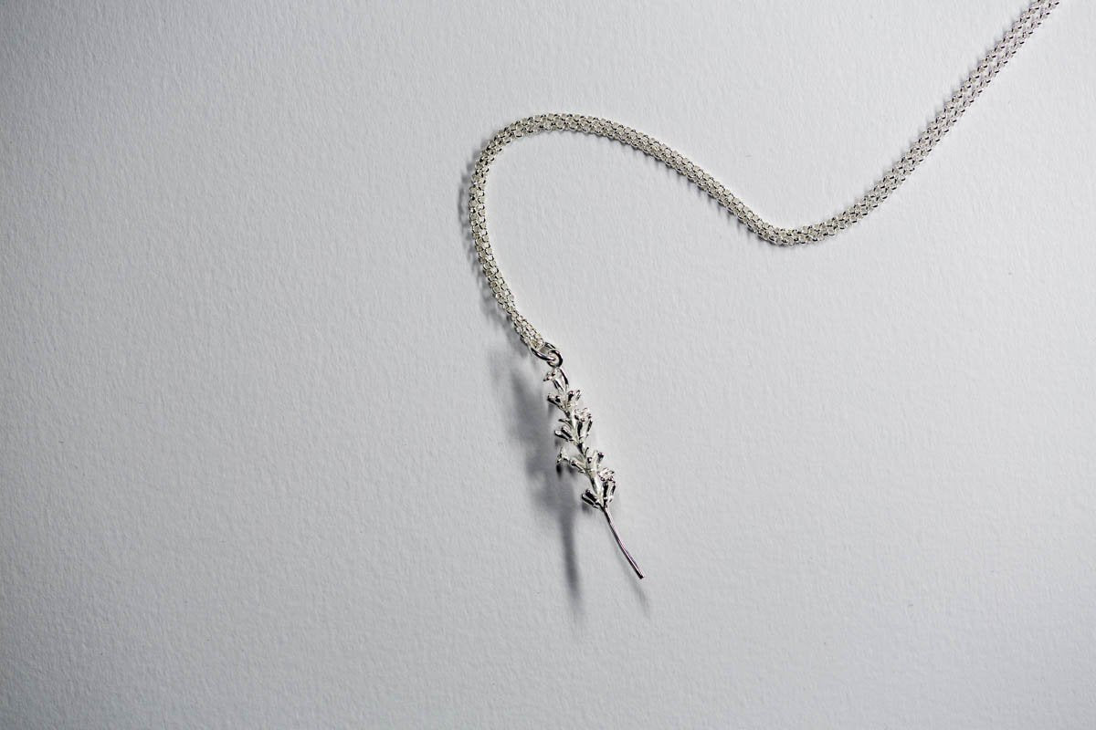 SILVER LAVENDER NECKLACE