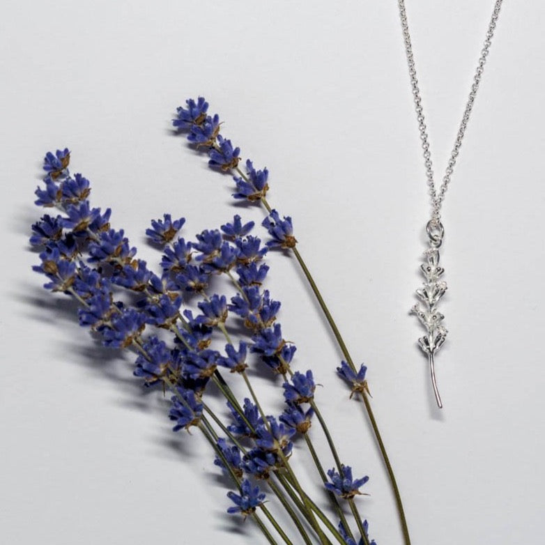 SILVER LAVENDER NECKLACE